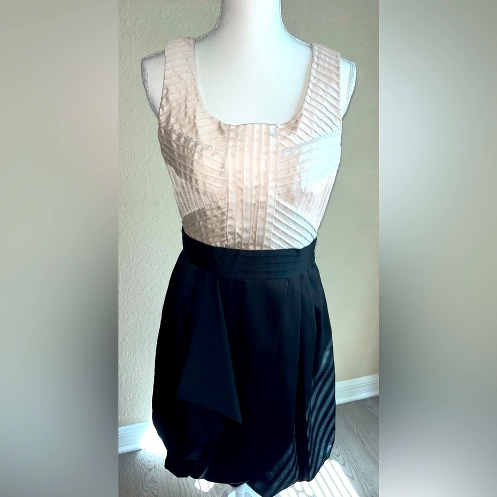 Max & Cleo Ivory & Black Cocktail Dress